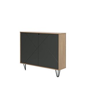 Nexera Slim 2-Door Storage Accent Cabinet, Brown, 39-Inch