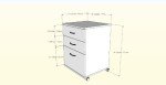 Nexera 3-Drawer Essentials Rolling Filing Cabinet, Black, 19-Inch