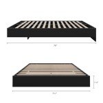Nexera Platform Bed Frame, Black, Full