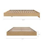 Nexera Platform Bed Frame, Beige, Queen