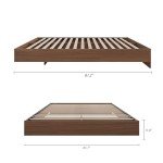 Nexera Platform Bed Frame, Brown, Queen