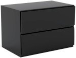 Nexera Nightstand with 1-Drawer and Folding Door, Black, 24-Inch
