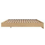 Nexera Platform Bed Frame, Beige, Queen