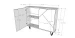 Nexera Slim 2-Door Storage Accent Cabinet, Brown, 39-Inch