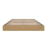 Nexera Platform Bed Frame, Beige, Queen