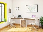 Nexera Reversible Desk Panel for Home Office, White, 48-Inch