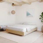 Nexera Platform Bed Frame, Beige, Queen