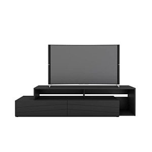 Nexera 72-Inch Tv Stand with 2 Drawers, Black, 72-Inch