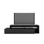 Nexera 72-Inch Tv Stand with 2 Drawers, Black, 72-Inch
