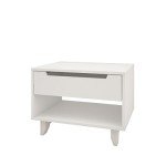 Nexera Nightstand 1-Drawer and Folding Door, White, 24-Inch
