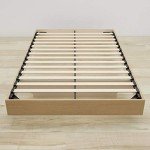 Nexera Platform Bed Frame, Beige, Queen