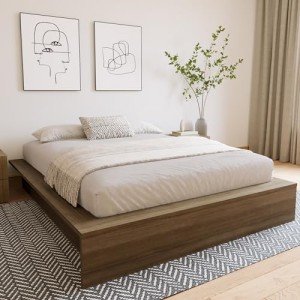 Nexera James Platform Bed, Brown, Queen