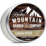Shaving Cream for Men – Made in Canada - With Sandalwood Essential Oil - Thick Lather for Traditional and Cartridge Shaving - by Rocky Mountain Barber Company – 5oz Tin