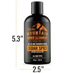 Cedar Spice All-In-One Body Wash – Made in Canada - Shampoo, Body Wash, Conditioner, Face Wash & Beard Wash with Essential Oils - 8 oz by Rocky Mountain Barber Company