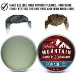 Rocky Mountain Barber Company Pomade for Men -Made in Canada - 5 oz Tub Classic Styling Product with Strong Firm Hold for Side Part, Pompadour & Slick Back Looks -High Shine & Easy to Wash Out -Water Based