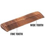 Hair Comb - Wood with Anti-Static and Anti-Snag with Fine and Medium Tooth for Beard, Head Hair, Mustache with Carrying Pouch and Box by Rocky Mountain Barber Company
