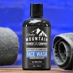 Men's Daily Face Wash - Made in Canada - With Jojoba Oil, Argan Oil, Chamomile Floral Water and Aloe Vera – Unscented - 8 oz by Rocky Mountain Barber Company