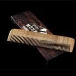 Hair Comb - Wood with Anti-Static and Anti-Snag with Fine and Medium Tooth for Beard, Head Hair, Mustache with Carrying Pouch and Box by Rocky Mountain Barber Company