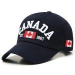 HAOJIANIAN 2 Pack Canada Baseball Cap,Canada Day Embroidered Maple Leaf Flag Adjustable Golf Hat for Men Women Kids (Navy+Red)