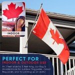 ByFloProducts Premium Canada Flag - Canadian Flags 3x5 Feet OUtdoor Heavy Duty - Durable Nylon, Embroidered Maple Leaf, Quadruple Stitched, Vivid Colors - 100% Canadian Business