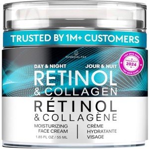 REMEDIAL PAX Face Moisturizer Retinol Cream, Anti Aging Neck Firming Cream, Collagen Day & Night Face Cream with Hyaluronic Acid for Women & Men, 1.85 Fl Oz