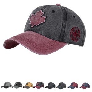 Canada Hat, Toronto Maple Leafs Caps, Canadian Souvenirs, Adjustable Washed Cotton Golf Baseball Caps (Adults, Style 14#)