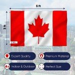 Canada Flag, Canada Flag 3x5, Canadian Flag - By ByFloProducts - Lightweight, 3'x5', 100% Polyester, Silk Printed, Bright And Vivid Colors, Brass Grommets, Double Stitching, 100% Canadian Business (Polyester - Canada Pack of 2)