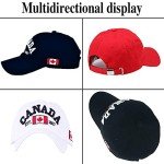 HAOJIANIAN 2 Pack Canada Baseball Cap,Canada Day Embroidered Maple Leaf Flag Adjustable Golf Hat for Men Women Kids (Navy+Red)