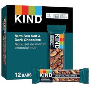 KIND Bars, Nuts Sea Salt & Dark Chocolate, Gluten Free, Low Sugar, 40 Grams, 12 Count