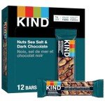 KIND Bars, Nuts Sea Salt & Dark Chocolate, Gluten Free, Low Sugar, 40 Grams, 12 Count