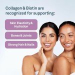 Organika Collagen Gummies - Blueberry Flavour - 2500 mg of Collagen Per Serving plus Biotin For Better Skin, Hair, Nail and Joint Health Pasture-Raised Cattle, Gluten, Dairy and Soy-free 90 Gummies