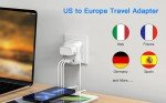 European Travel Plug Adapter, from a Canadian Small Business, International Adapter with 2 Canada Outlets & 2 USB Ports & 2 USB C, 6 in 1 Plug to Most of Europe Portugal Spain France (Type C)