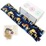 Handmade in Canada: 20"x5" Double-Layered Cotton Microwave Heating Pad - Moist Heat and Cold Pack for Back, Neck, Shoulders, Cramps, Sore Muscles, Aches, and Joints. Bean (OATS) Bag and Neck Wrap. Night Forest Pattern