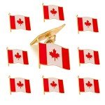 10 Pack Waving Canada Canadian Country Flag Lapel Pin Enamel Made of Metal Souvenir Hat Men Women Patriotic Maple leaf pins