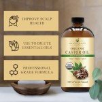 Handcraft Blends Cold-Pressed Organic Castor Oil in Glass Bottle - 473 ml - 100% Pure and Natural - Premium Grade Oil for Hair, Eyelashes and Eyebrows - Carrier Oil - Hair and Body Oil