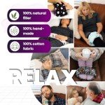 Handmade in Canada: 20"x5" Double-Layered Cotton Microwave Heating Pad - Moist Heat and Cold Pack for Back, Neck, Shoulders, Cramps, Sore Muscles, Aches, and Joints. Bean (OATS) Bag and Neck Wrap. Night Forest Pattern