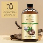 Handcraft Blends Cold-Pressed Organic Castor Oil in Glass Bottle - 473 ml - 100% Pure and Natural - Premium Grade Oil for Hair, Eyelashes and Eyebrows - Carrier Oil - Hair and Body Oil