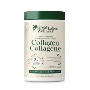 Great Lakes Wellness Collagen Peptides Powder - Unflavored - Quick Dissolve Hydrolyzed, Hormone & Antibiotic Free, Non-GMO, No Preservatives - 454g