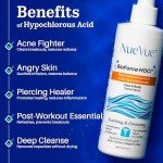 NueVue BioForce Pure Hypochlorous Acid Spray For Face & body - Rescues Acne-Prone Skin & Eczema, Piercing aftercare, Tattoo Aftercare, 100% Canadian Made, All-in-One Gentle Skin Cleanser & Toner, Natural Saline Solution, pH Balanced, Non-comedogenic (8.2 oz)
