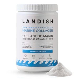 Landish Pure Canadian Marine Collagen Peptides Powder - Whole-Body Benefits & Joint Support, For Women & Men - Hydrolyzed, Unflavoured, Ultra-Pure Protein Supplement - Fully Dissolves, 0 Carb & Sugar - Made in Canada - 250 g (30-Day Supply)