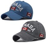 Gray and Blue Canada Baseball Cap for Men Women, Canada Day Maple Leaf Flag Embroidered Adjustable Dad Hat Golf Cap Sport Outdoor Fitted Plain Cap