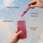 Blume SuperBelly Gut Health and On-the-Go Hydration Packets, Sugar-Free, with Prebiotics, Probiotics, Apple Cider Vinegar, Vitamin C, and Electrolytes, Açai Pomegranate, 15 Sticks