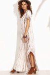 Zilcremo Women Casual Dress Tie Dye/Floral Short Sleeve Summer Loose Maxi Dresses with Pockets Apricot L