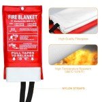 Fire Blankets Emergency for Home Kitchen - JT JUSTIME Fiberglass Fire Extinguisher Blanket for School, Fireplace, Grill, Vehicle, Office, Warehouse (1) (2 Pack)