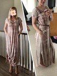 Zilcremo Women Casual Dress Tie Dye/Floral Short Sleeve Summer Loose Maxi Dresses with Pockets Apricot L