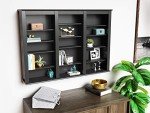 Prepac 3 Column Display Media Cabinet, Triple Wall Mounted Storage, Black