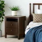 Prepac Sonoma 2 Drawer Nightstand: Elegant Bedroom Furniture, Bedside Table with Open Shelf, 23.25"W x 16"D x 28"H, Espresso