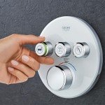 GROHE 29138000 Grohtherm Triple-Function Shower Thermostatic Valve Trim Kit, Starlight Chrome