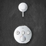 GROHE 29138000 Grohtherm Triple-Function Shower Thermostatic Valve Trim Kit, Starlight Chrome