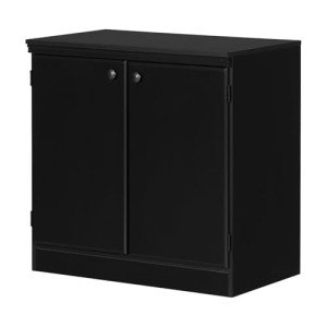 South Shore Furniture 7270722 Morgan Storage Cabinet in Pure Black 7270722